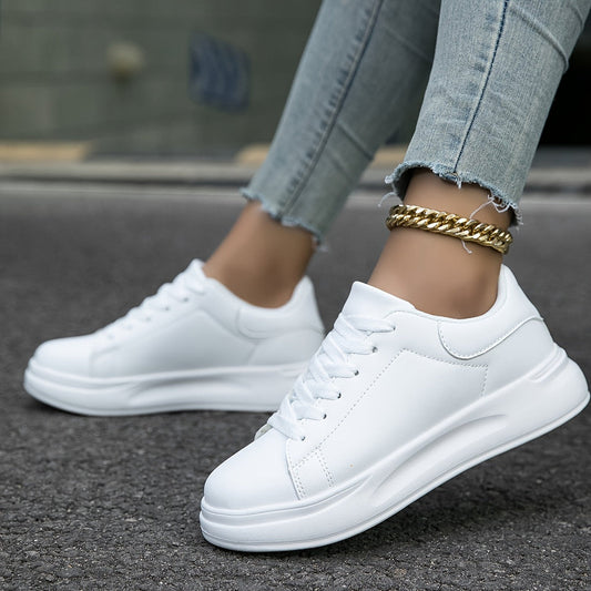 Amira | Classic White Lace-up Sneakers For Women