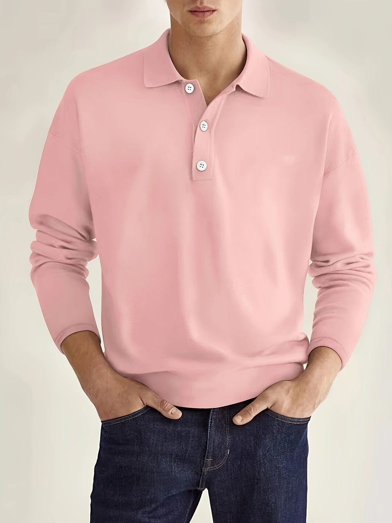 Denavio | Elegant Long Sleeve Polo Shirt