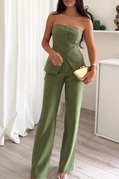 Aline | Stylish Strapless Jumpsuit For The Summer