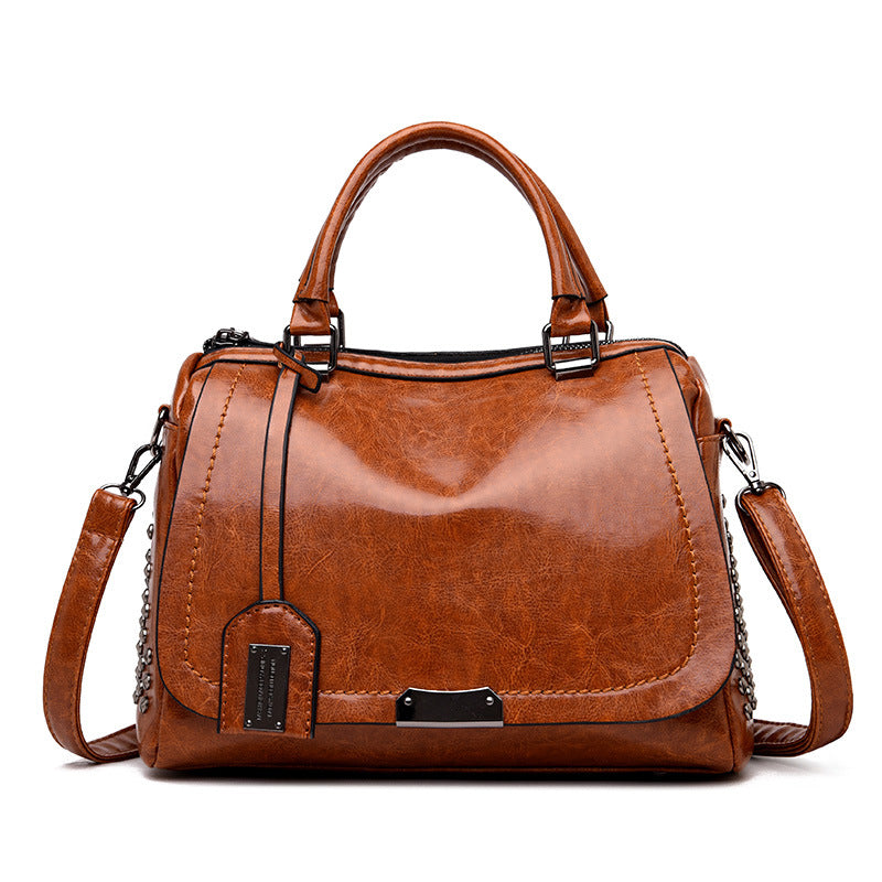 Elvandra | Ladies Leather Shoulder Bag Vintage Style