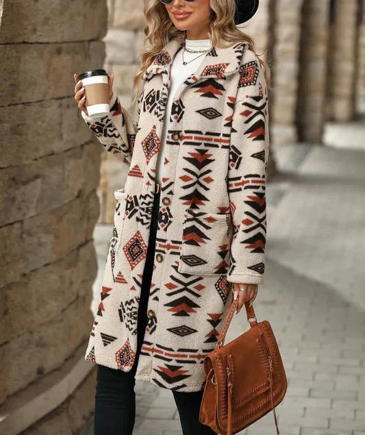 Ingibjorg | Ladies Winter Coat With Elegant Print