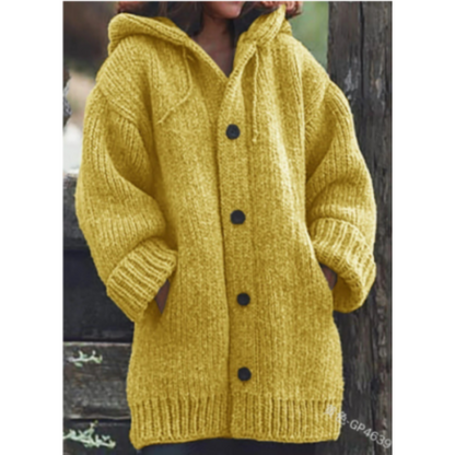 Corina | Cozy Knitted Coat With Hood For Women