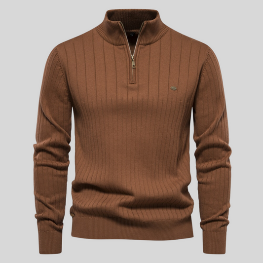 Alres | Muscle Fit Casual Ribbed Sweater