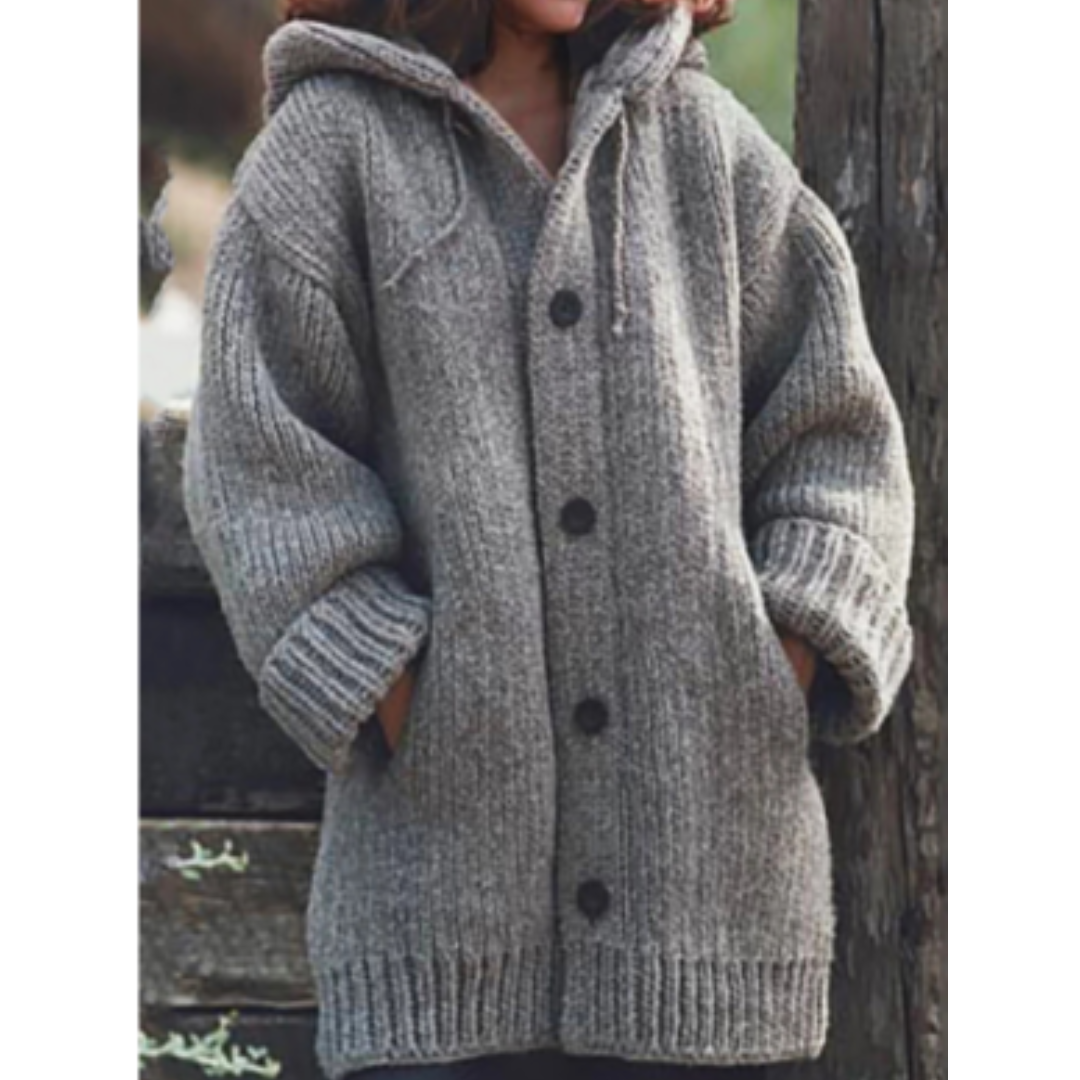 Corina | Cozy Knitted Coat With Hood For Women