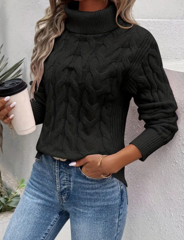 Sidania | Cable Knit Turtleneck Sweater