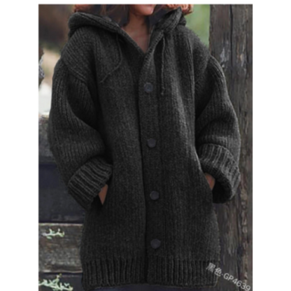 Corina | Cozy Knitted Coat With Hood For Women