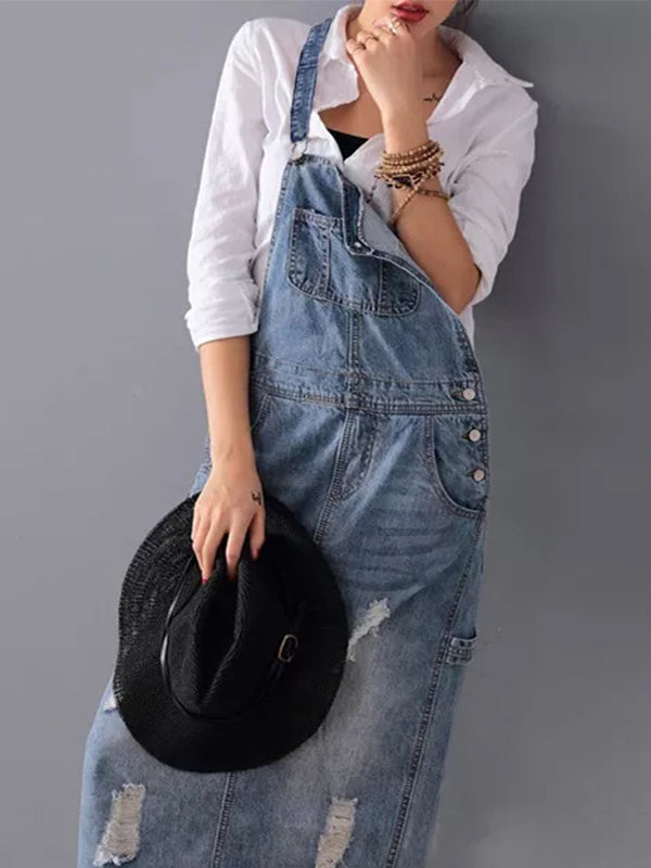 Aurore | Stylish Denim Dungaree Dress For Women