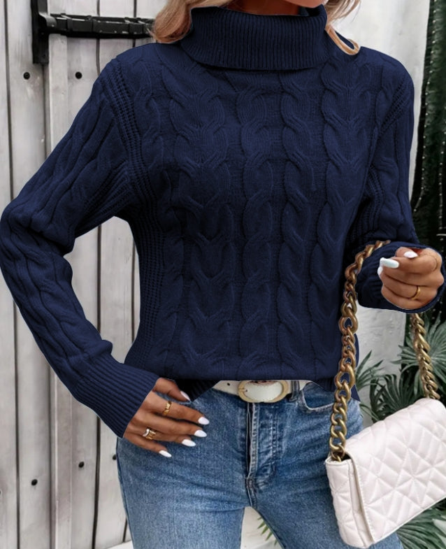 Sidania | Cable Knit Turtleneck Sweater