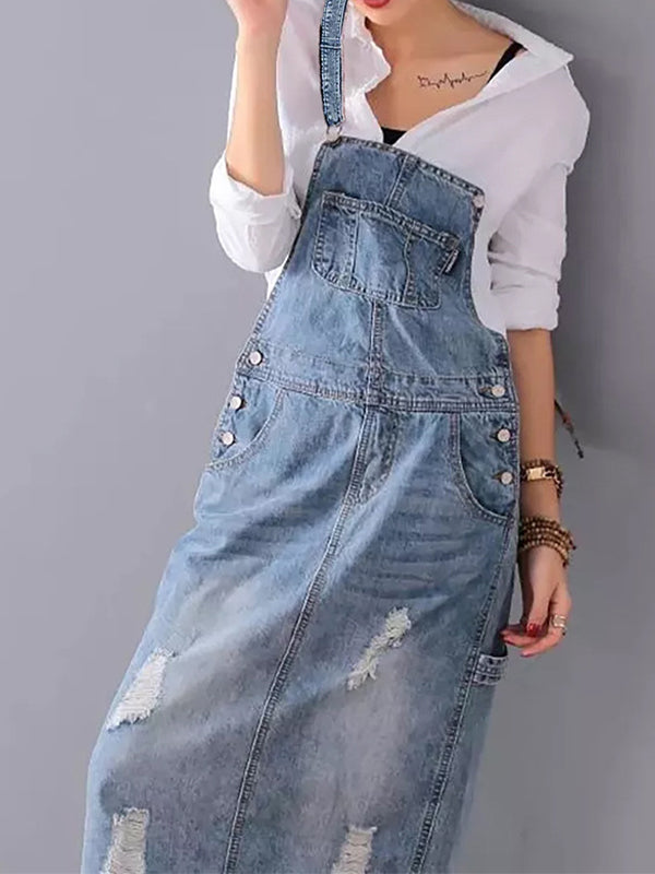 Aurore | Stylish Denim Dungaree Dress For Women