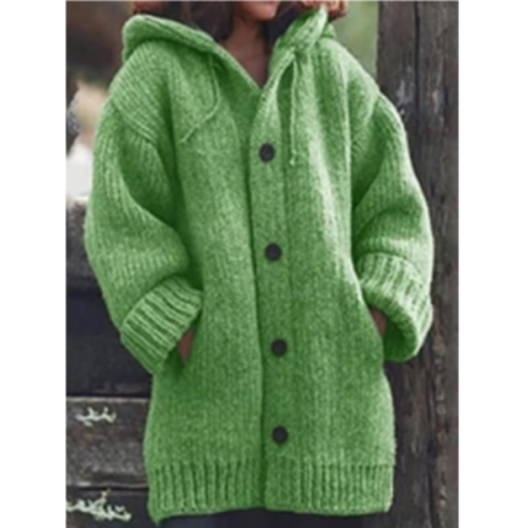 Corina | Cozy Knitted Coat With Hood For Women