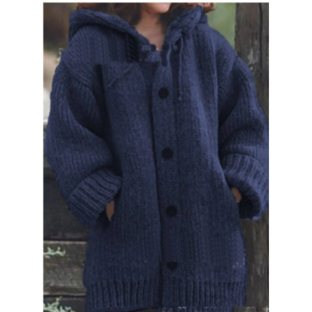 Corina | Cozy Knitted Coat With Hood For Women