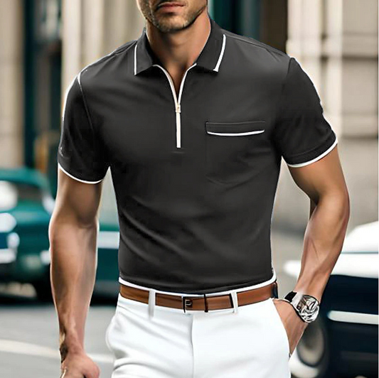 Dazinde | Breathable Men's Golf Shirt With V-Neck