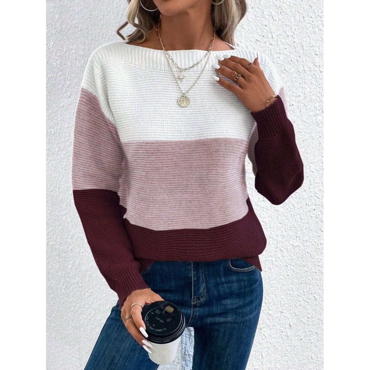 Sigridur | Chic Fall Sweater With Boat Neck For Women