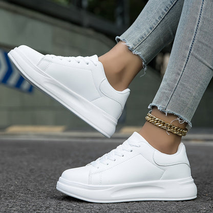 Amira | Classic White Lace-up Sneakers For Women