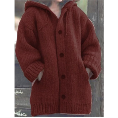 Corina | Cozy Knitted Coat With Hood For Women