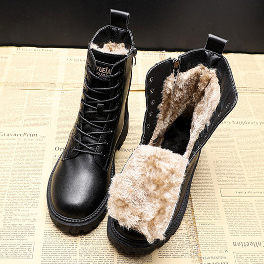 Allin | Black leather winter boots