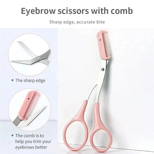 Amora Eyebrow Trimmer Scissors with Comb