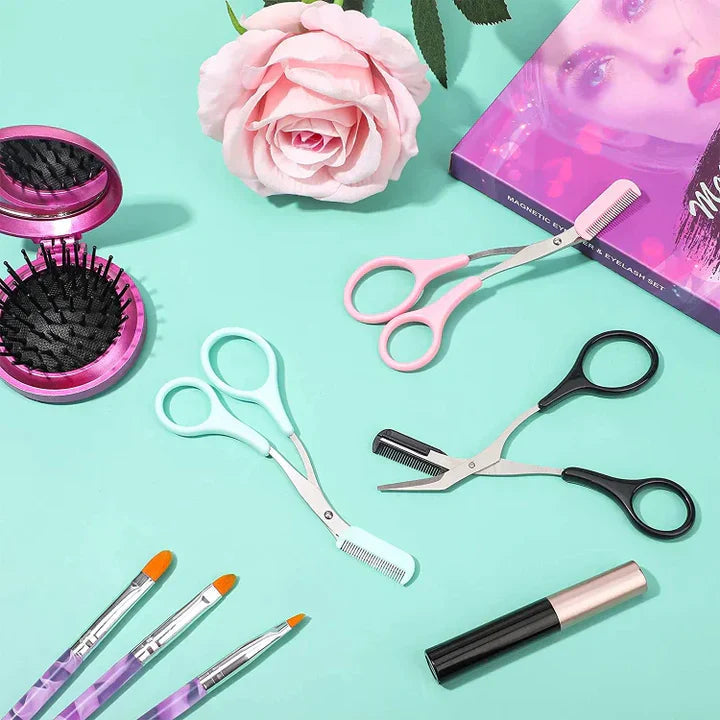 Amora Eyebrow Trimmer Scissors with Comb