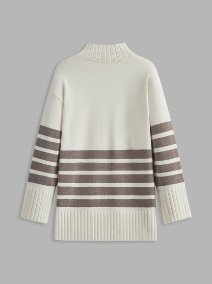 Eydis | Striped Women's Turtleneck Sweater For Fall