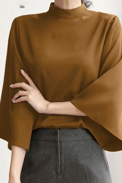 Malene | Blouse With Stand-Up Collar And Bell Sleeves