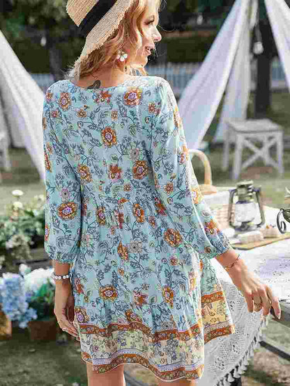 Selma | Floral Boho Dress With Long Sleeves