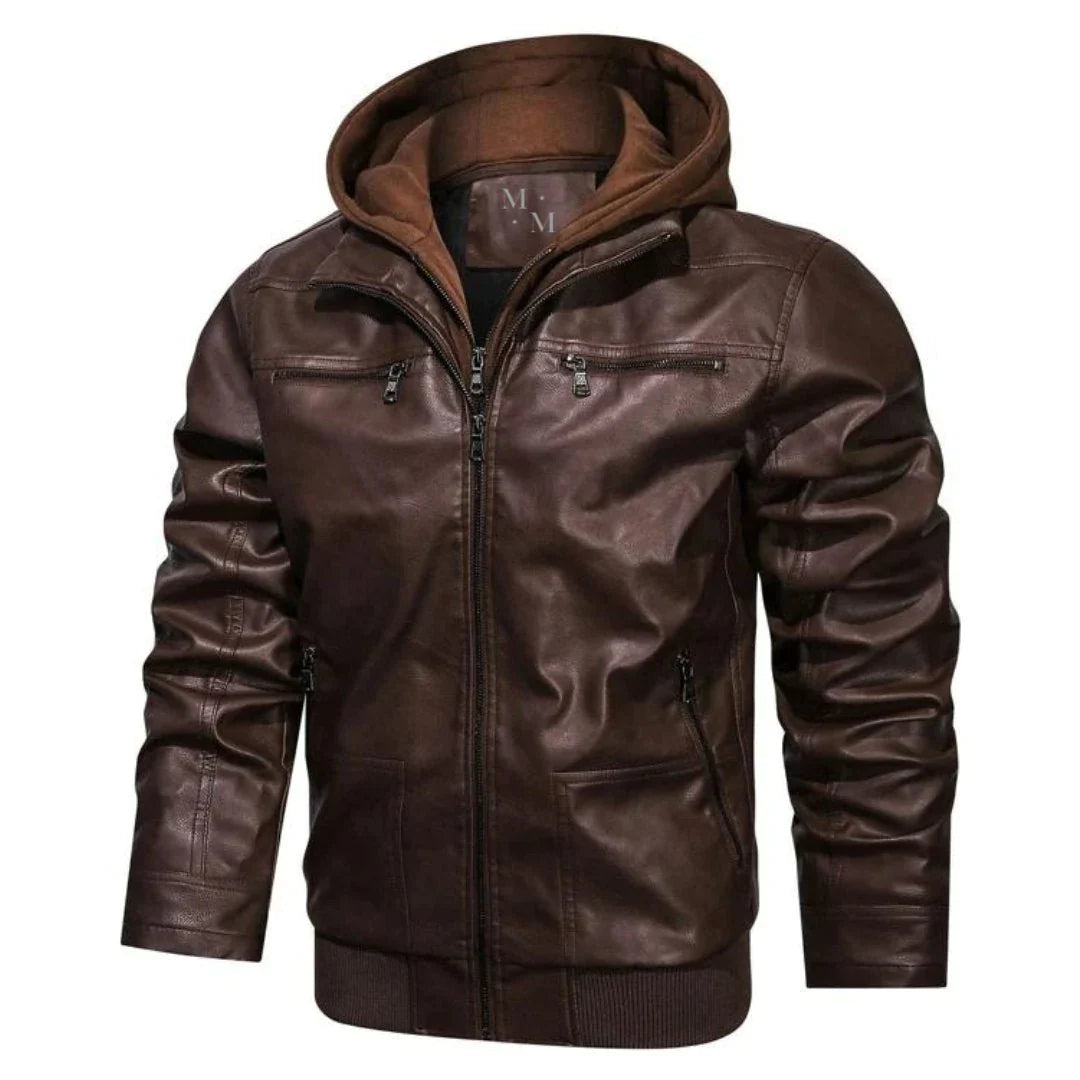 Calho | Premium leather jacket with hood