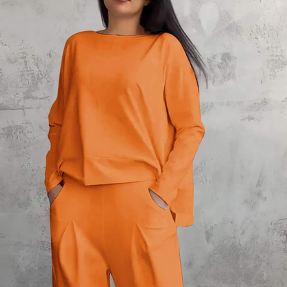 Anniva | Comfortable Two-Piece Set With Round Neckline