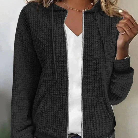 Casual cardigan with block patterns