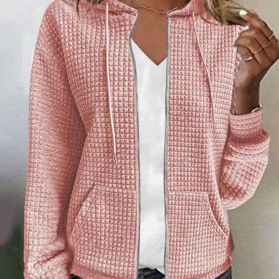 Casual cardigan with block patterns