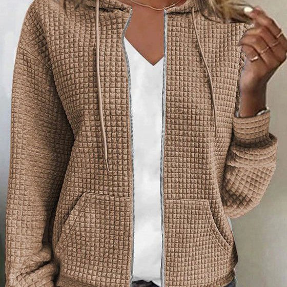 Casual cardigan with block patterns