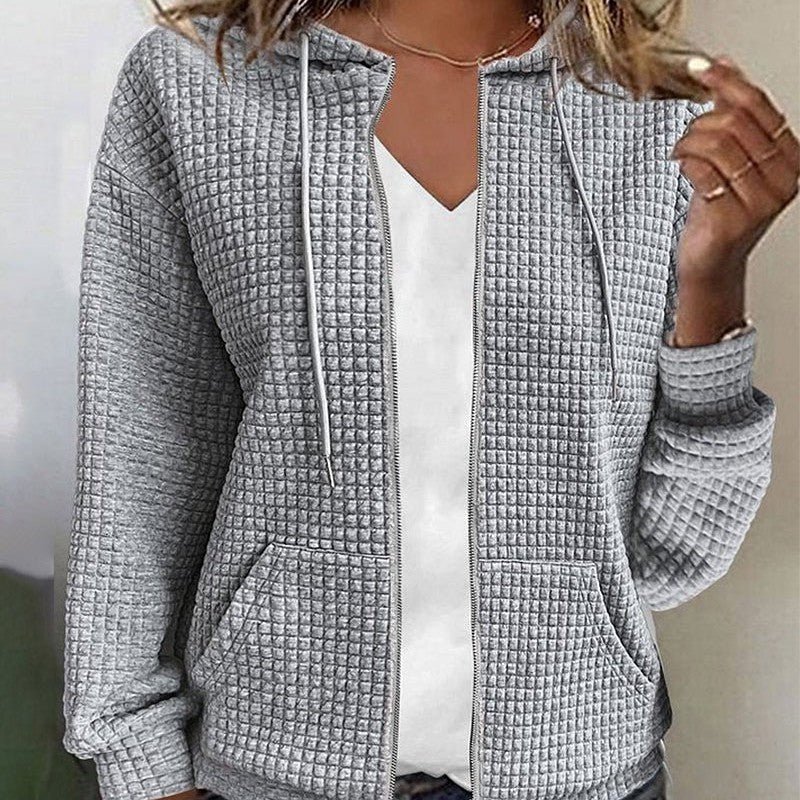 Casual cardigan with block patterns