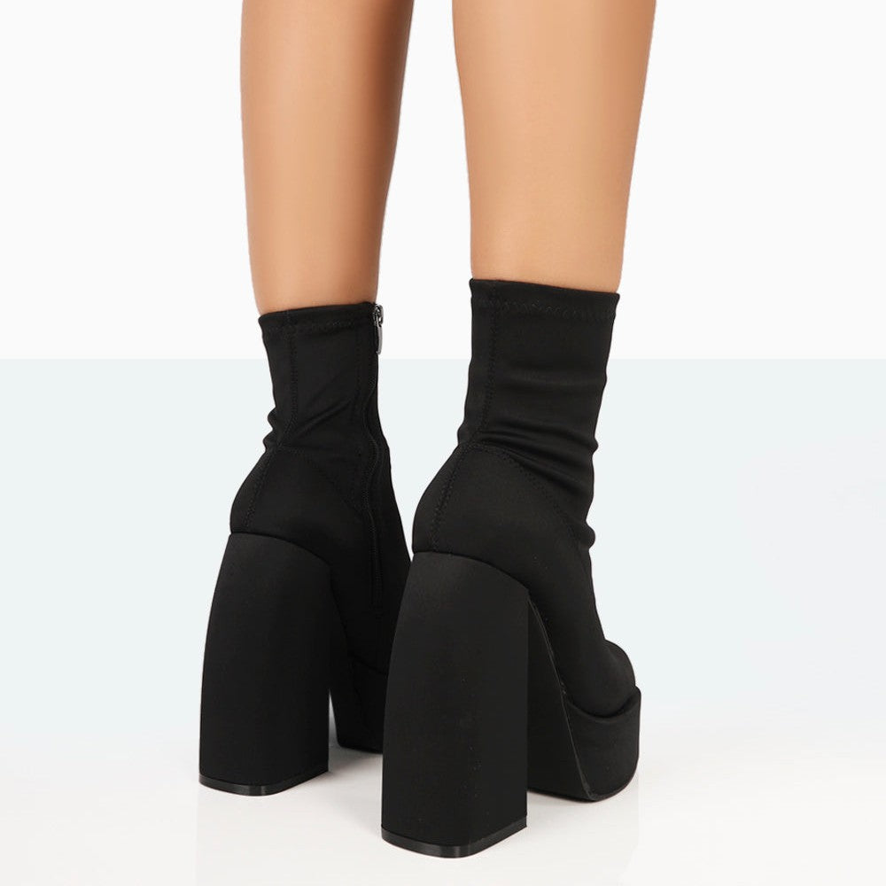 Charlie black nylon ankle boots