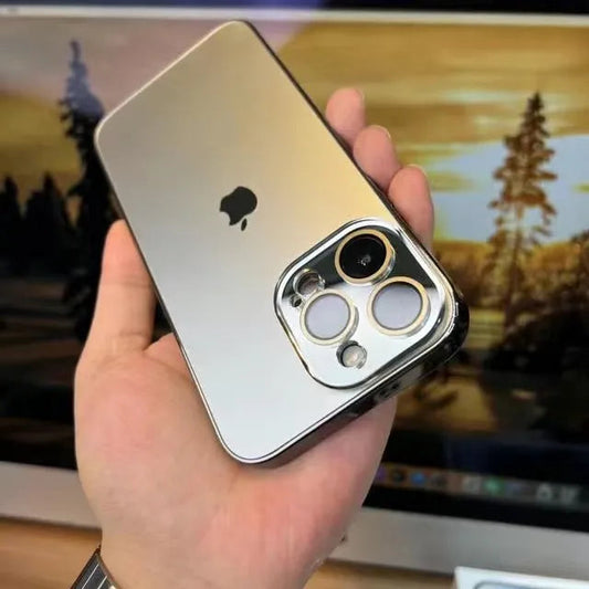 Elico Galvanized Matte Acrylic Tempered Glass iPhone Case