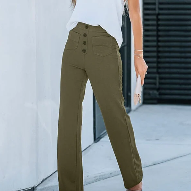 Elisa Elastic Casual High Waist Pants