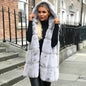 Elly hoodie faux fur women's vest cardigan