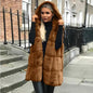 Elly hoodie faux fur women's vest cardigan