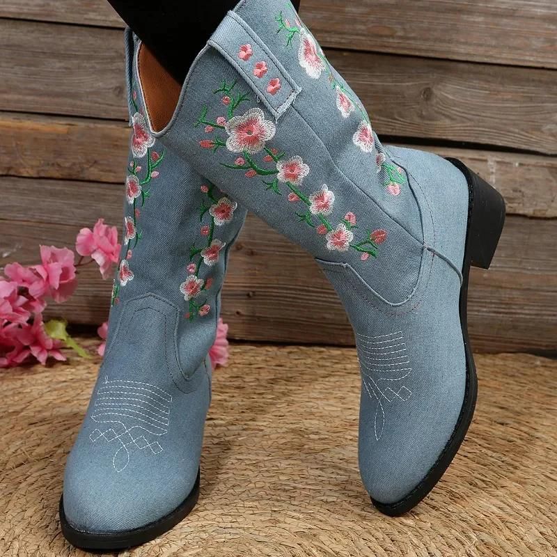 Westia | Stylish Western Boots With Floral Charm