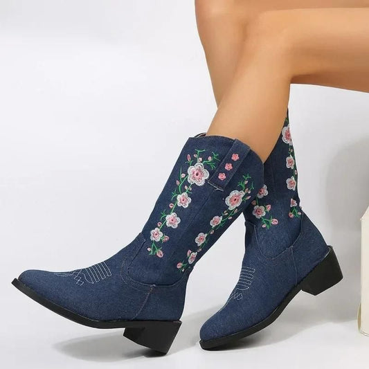 Westia | Stylish Western Boots With Floral Charm