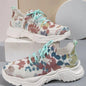 Flarin Floral Print Lace-up Breathable Orthopedic Sneakers
