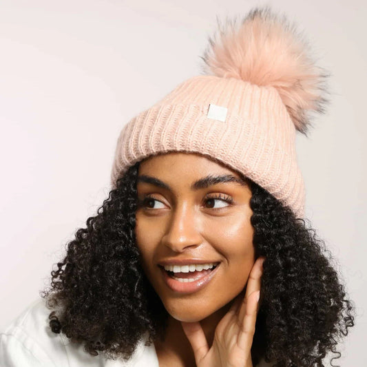 Frizzly Satin Lined Knit Hat