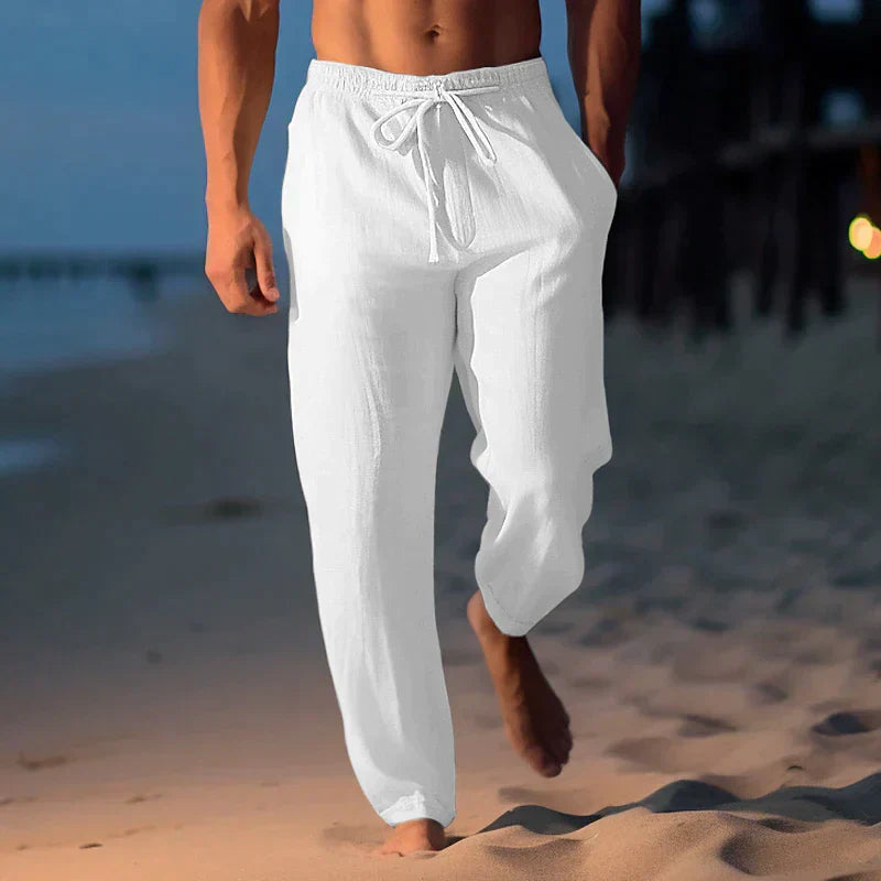 Homenio | Trendy Linen Trousers For Men