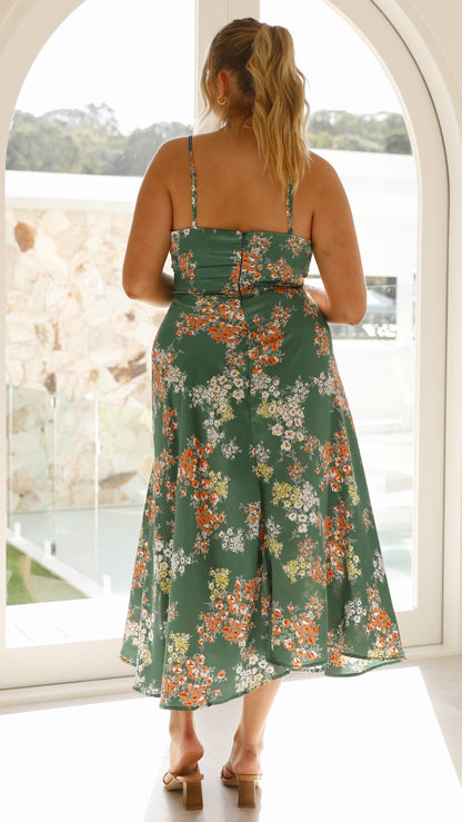 Lorenaa | Floral Midi Dress For The Elegant Summer