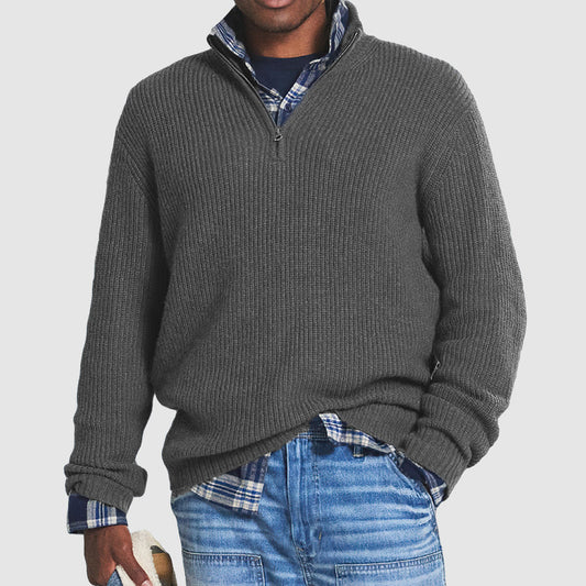 Casual business sweater with zipper