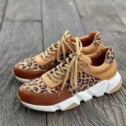 Leopard Casual Vulcanized Leopard Sneakers with Thick Soles
