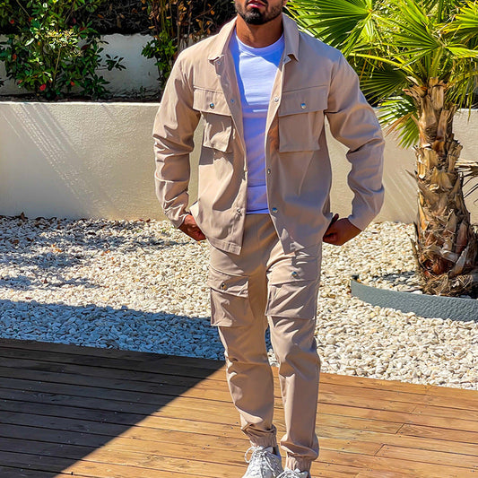 Mareno Homme Two-Piece Cargo Suit