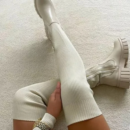 Nord Thigh High Stretch Knit Boots