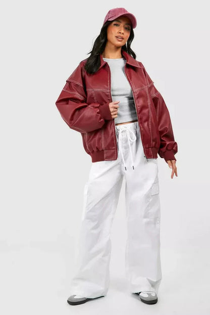 Agnete | Oversized Zip Up Bomber Jacket For Fall