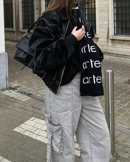 Agnete | Oversized Zip Up Bomber Jacket For Fall