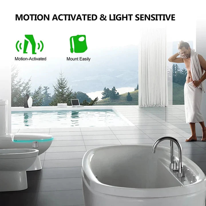 Owee toilet lighting with motion sensor