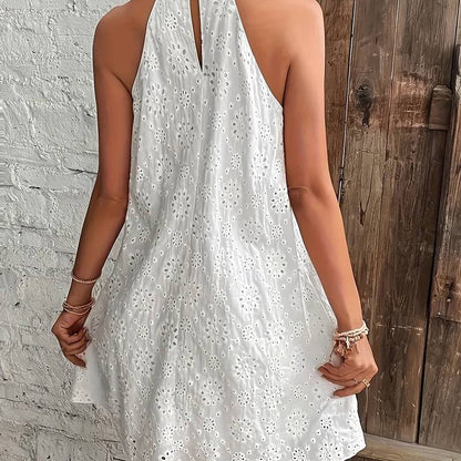 Ralinda White Embroidered Strappy Dress